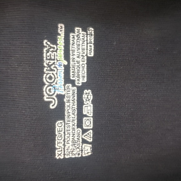 JOCKEY* long sleeve zip front peter pan arm pocket stretchy fabric black jacket - Picture 9 of 9